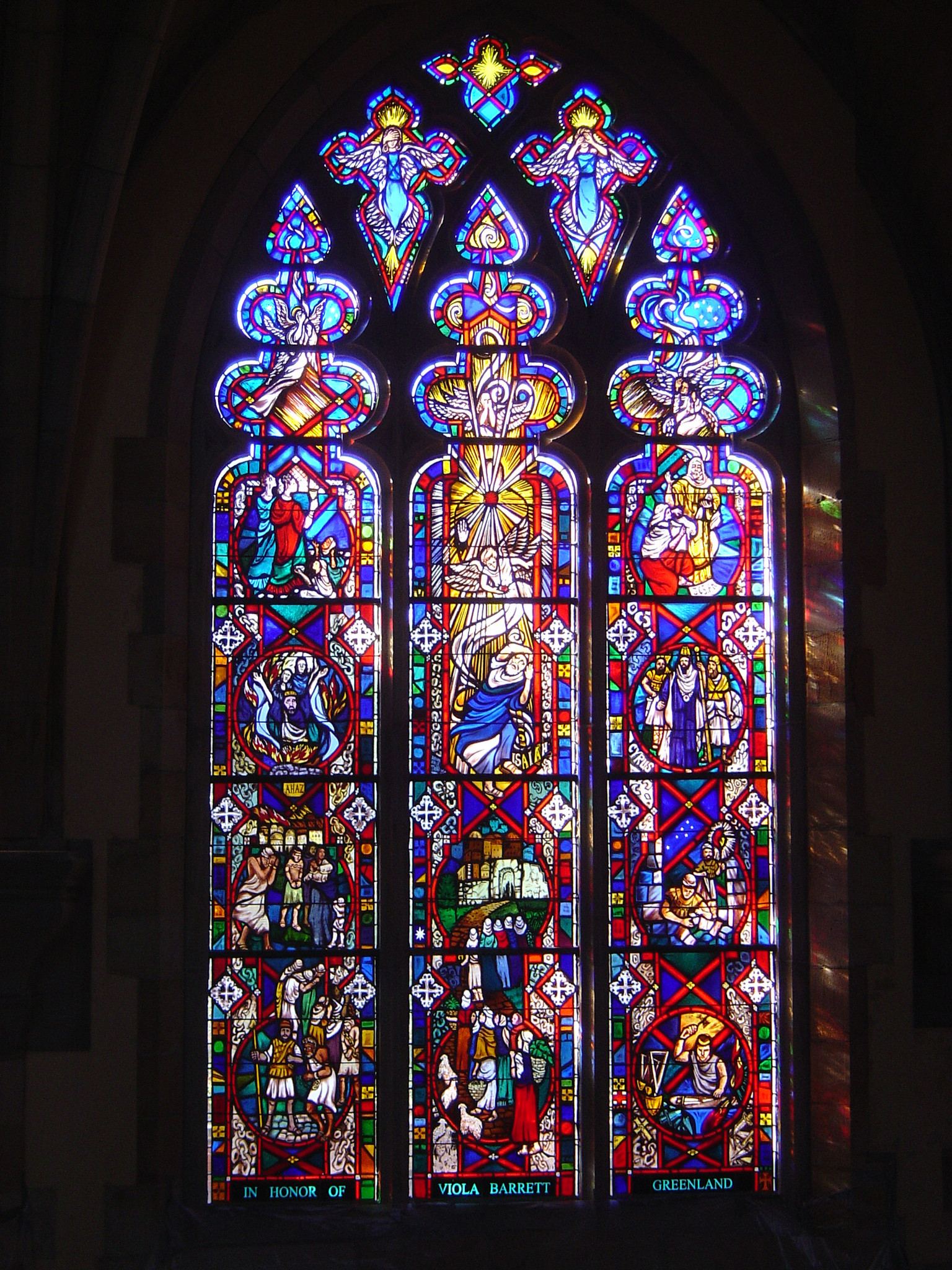 Stained glass at All Saints Chapel, University of the South in Sewanee, Tennessee