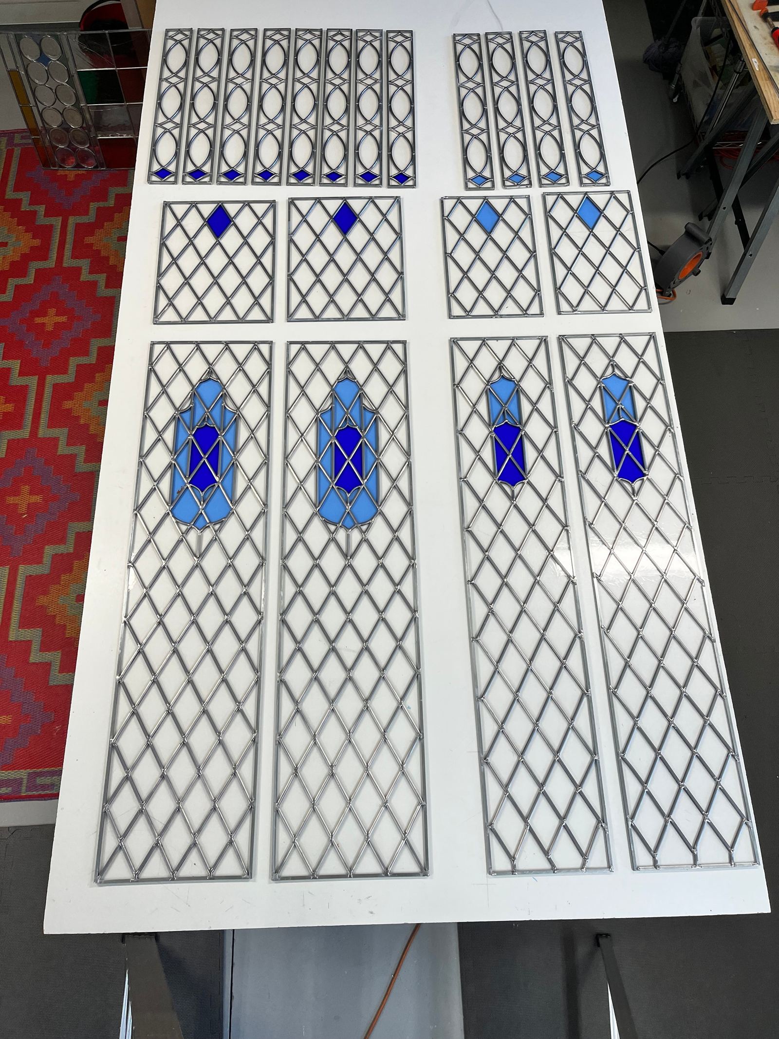 Stained glass window detail at the Kellner residence in Naples, Florida
