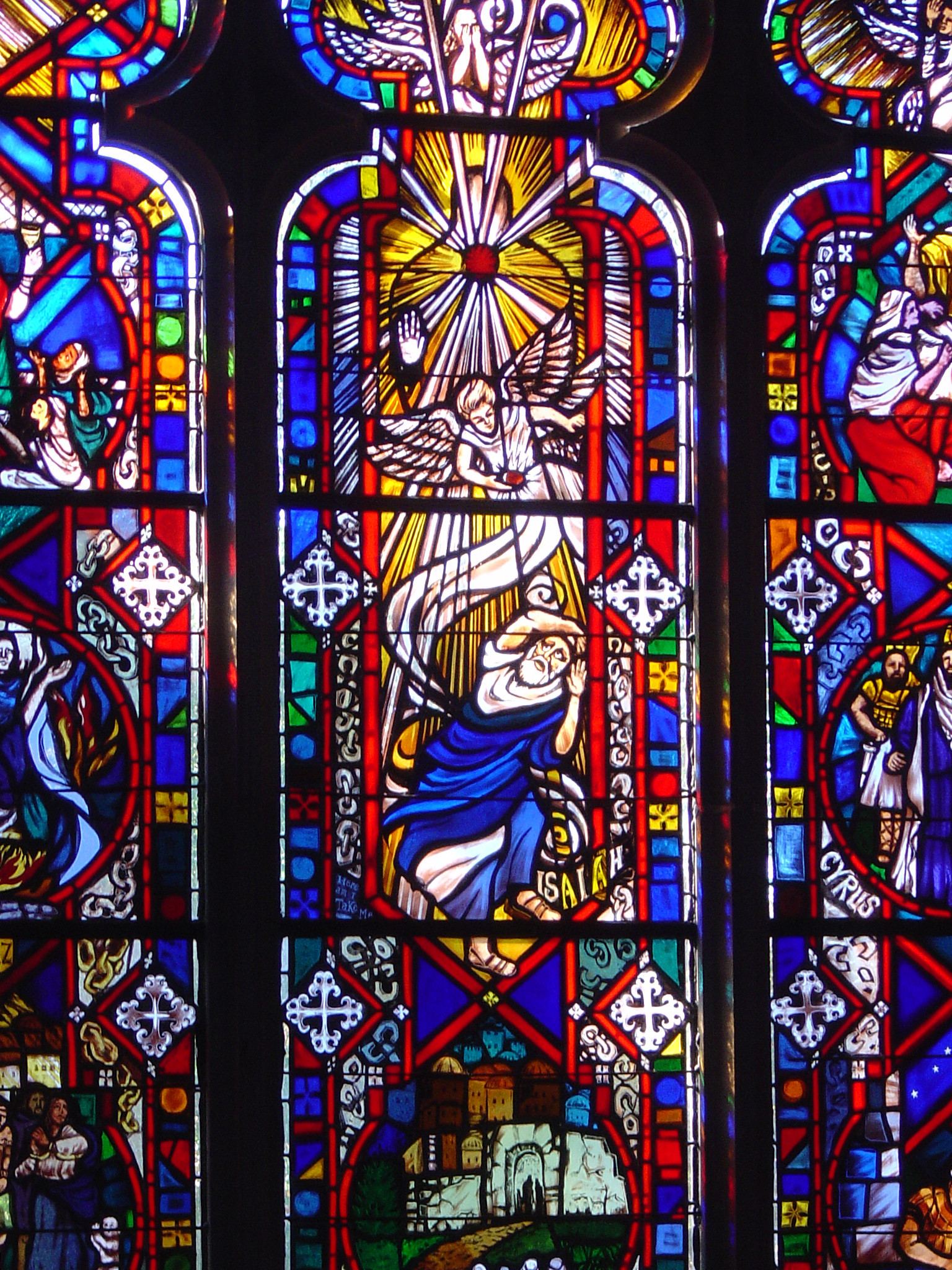 Stained glass at All Saints Chapel, University of the South in Sewanee, Tennessee