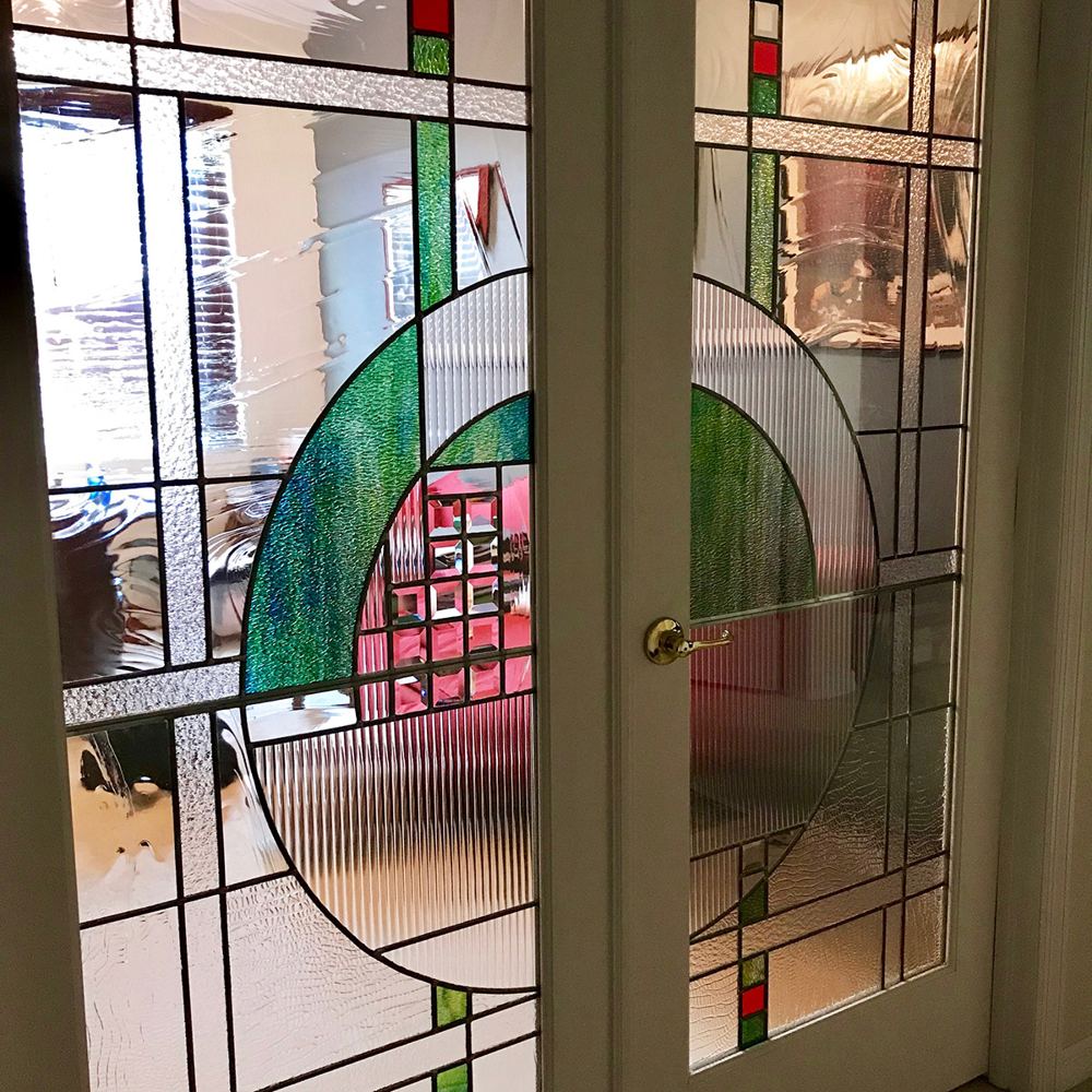 Interior stained glass window in a private residence in Fort Myers, Florida