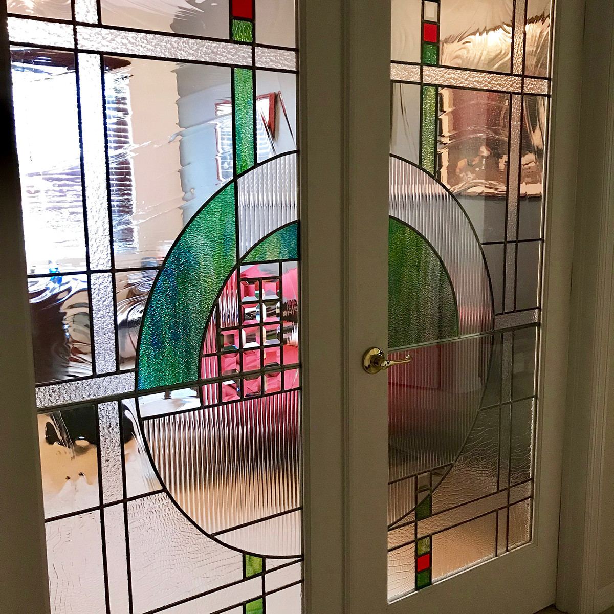 Interior stained glass window in a private residence in Fort Myers, Florida